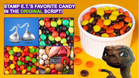 stamp e.t.'s favorite candy in the original script!