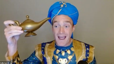 a man dressed as a genie
