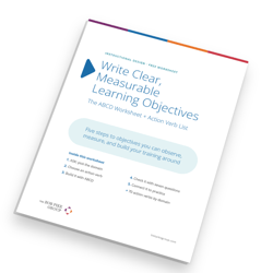 Cover of the ABCD Learning Objective Worksheet + Action Verb List