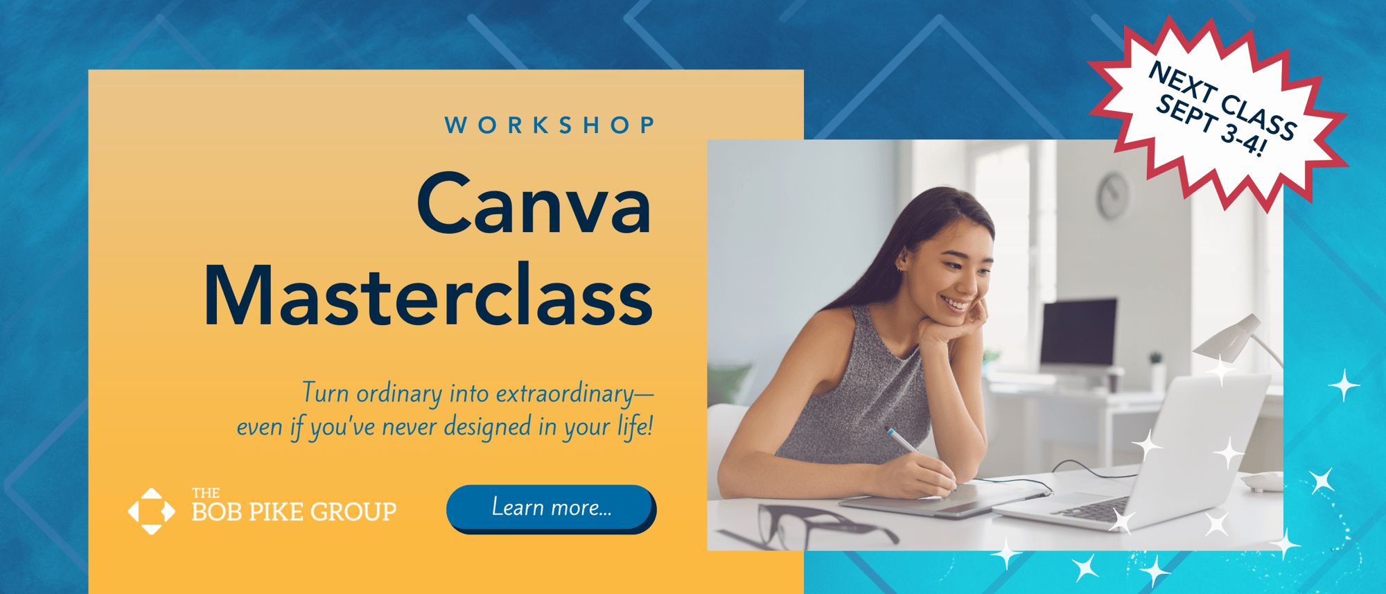 Train the Trainer Bob Pike Group Canva Masterclass Hero Sept 2025