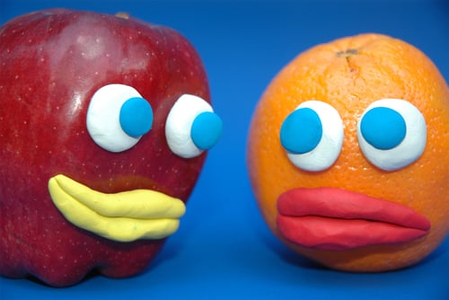 Blog Post Thumbnail: an apple and an orange with faces